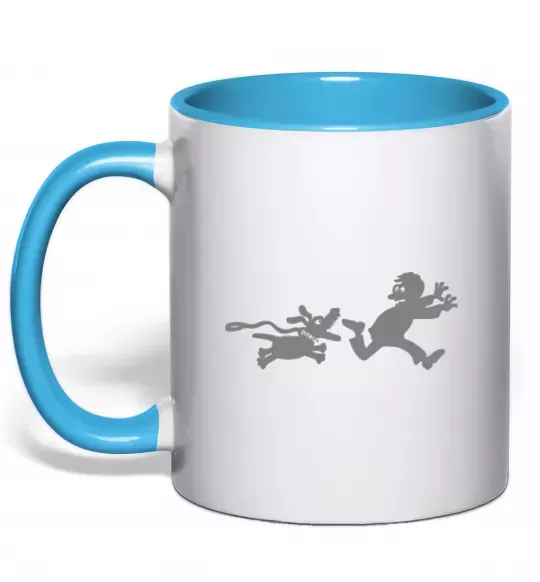 Чашка с цветной ручкой Улюблена собака Голубой фото