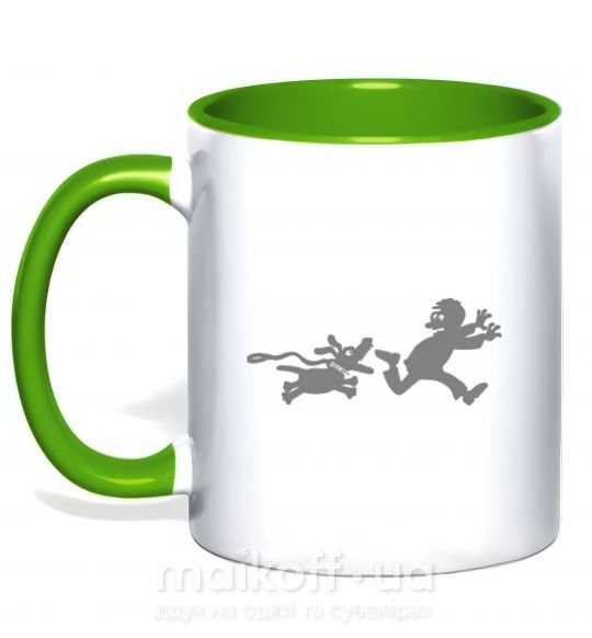 Чашка с цветной ручкой Любимая собака Зеленый фото