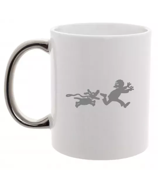 Чашка с цветной ручкой Улюблена собака Серебро фото