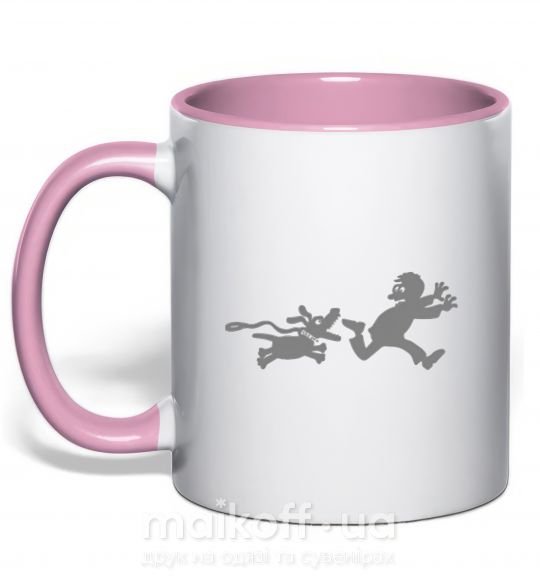 Чашка с цветной ручкой Любимая собака Нежно розовый фото