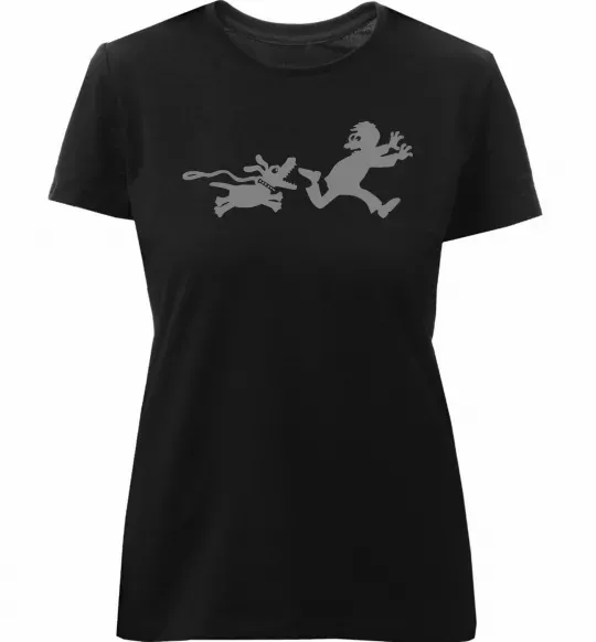 Женская премиум футболка Улюблена собака Черный фото