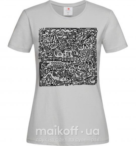Женская футболка Звери лабиринт Серый фото