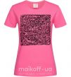 Жіноча футболка Звери лабиринт Яскраво-рожевий фото