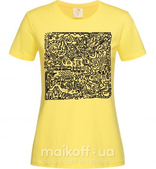 Жіноча футболка Звери лабиринт Лимонний фото