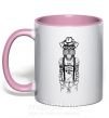 Чашка с цветной ручкой Beardy and brilliant Нежно розовый фото