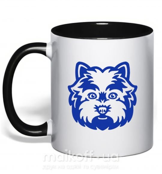 Чашка с цветной ручкой West Highland Terrier Черный фото