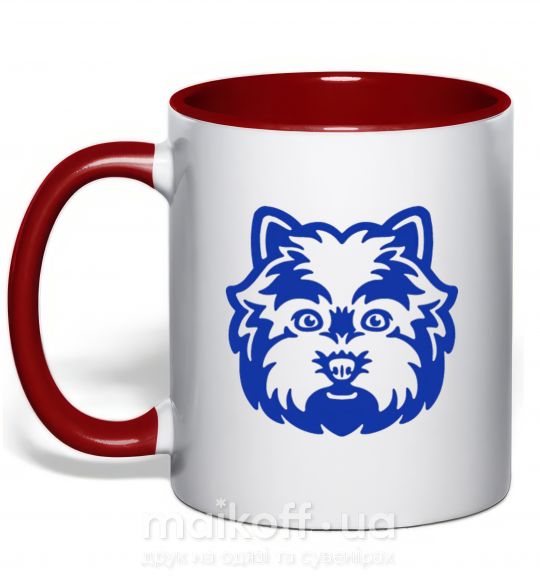 Чашка с цветной ручкой West Highland Terrier Красный фото