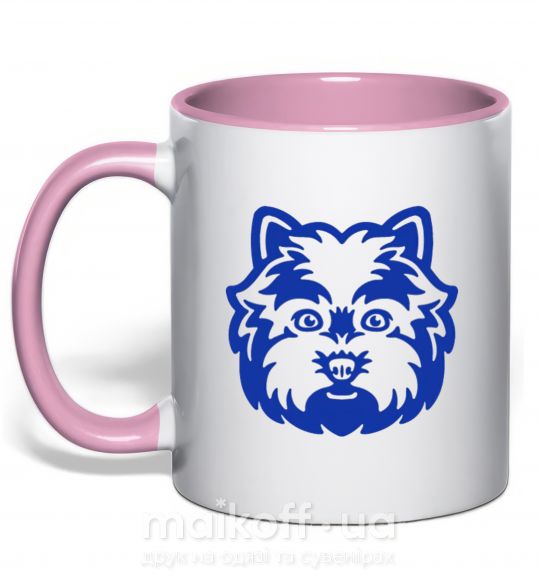 Чашка с цветной ручкой West Highland Terrier Нежно розовый фото