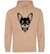 Мужская толстовка (худи) Чихуахуа Песочный Мужская толстовка (худи) Чихуахуа Песочный фото