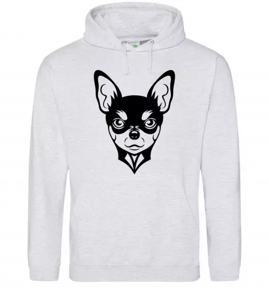 Женская толстовка (худи) Чихуахуа Серый меланж фото