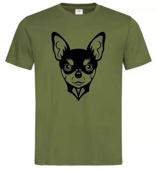 Мужская футболка Чихуахуа Оливковый фото