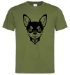 Мужская футболка Чихуахуа Оливковый фото