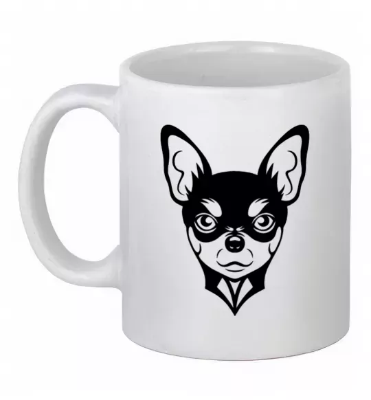 Чашка керамическая Чихуахуа Белый фото