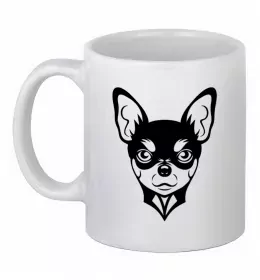 Чашка керамическая Коргі з ріжками Белый фото