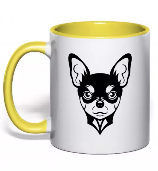 Чашка с цветной ручкой Чихуахуа Солнечно желтый фото
