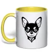 Чашка с цветной ручкой Чихуахуа Солнечно желтый Чашка с цветной ручкой Чихуахуа Солнечно желтый фото