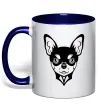 Чашка с цветной ручкой Чихуахуа Глубокий темно-синий Чашка с цветной ручкой Чихуахуа Глубокий темно-синий фото