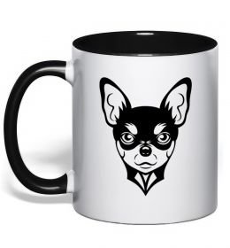 Чашка с цветной ручкой Чихуахуа Чашка с цветной ручкой Чихуахуа