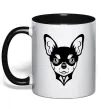Чашка с цветной ручкой Чихуахуа Черный Чашка с цветной ручкой Чихуахуа Черный фото