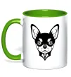 Чашка с цветной ручкой Чихуахуа Зеленый Чашка с цветной ручкой Чихуахуа Зеленый фото
