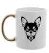 Чашка с цветной ручкой Чихуахуа Золото Чашка с цветной ручкой Чихуахуа Золото фото