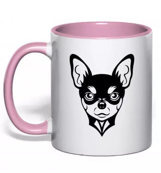 Чашка с цветной ручкой Чихуахуа Нежно розовый фото
