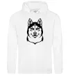 Чоловіча толстовка (худі) Хаски Білий Чоловіча толстовка (худі) Хаски Білий фото