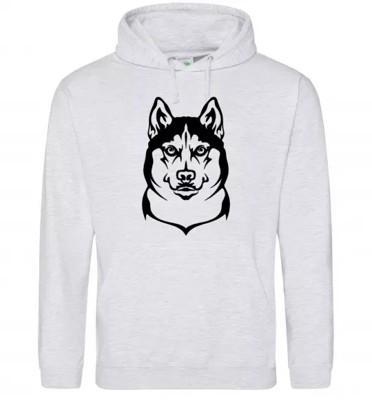 Чоловіча толстовка (худі) Хаски Сірий меланж фото