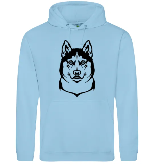 Мужская толстовка (худи) Хаски Голубой фото