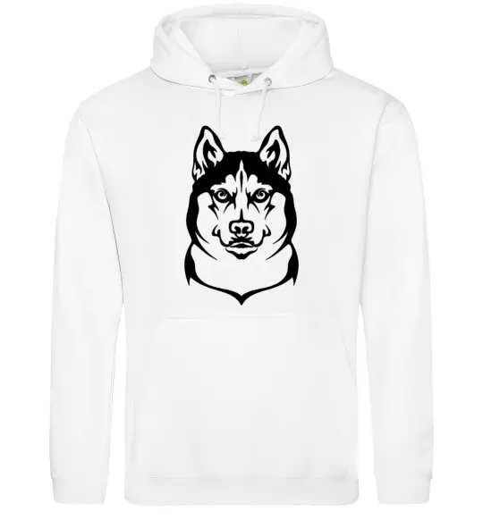 Женская толстовка (худи) Хаски Белый фото