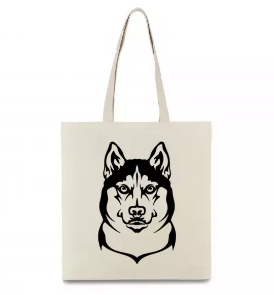 Еко-сумка Хаски Бежевий фото