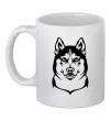 Чашка керамическая Хаски Белый фото
