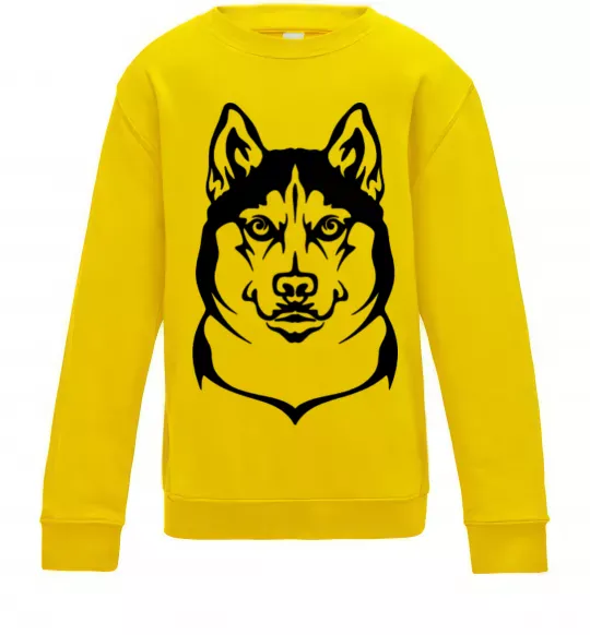 Детский Свитшот Хаски Солнечно желтый фото