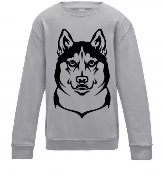 Детский Свитшот Хаски Серый меланж фото