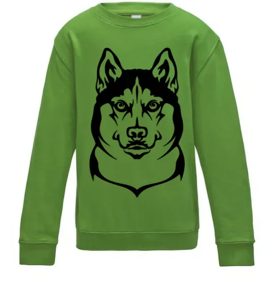 Детский Свитшот Хаски Лаймовый фото