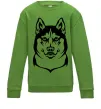 Детский Свитшот Хаски Лаймовый фото