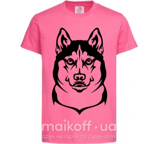 Детская футболка Хаски Ярко-розовый фото