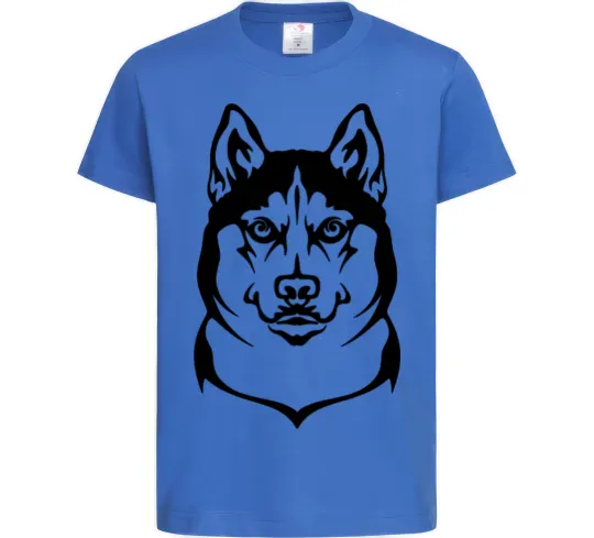 Детская футболка Хаски Ярко-синий фото