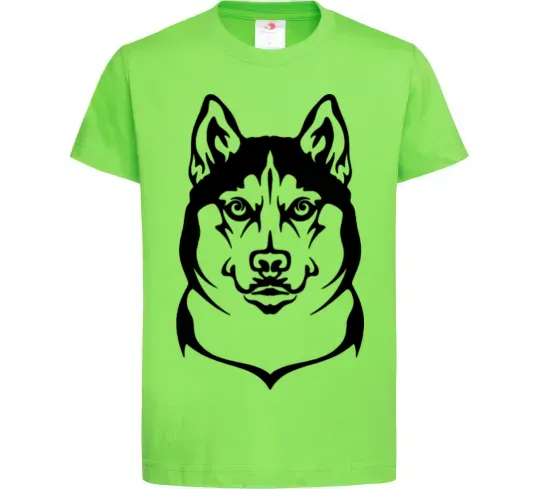 Детская футболка Хаски Лаймовый фото