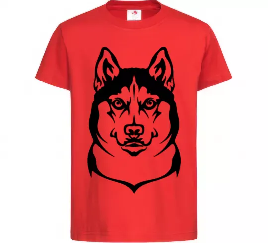 Детская футболка Хаски Красный фото