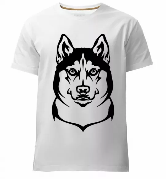 Чоловіча преміум футболка Хаски Білий фото