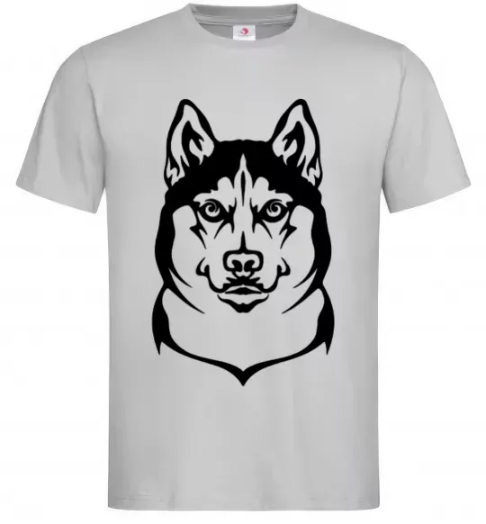 Мужская футболка Хаски Серый фото