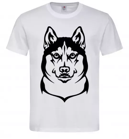 Мужская футболка Хаски Белый фото