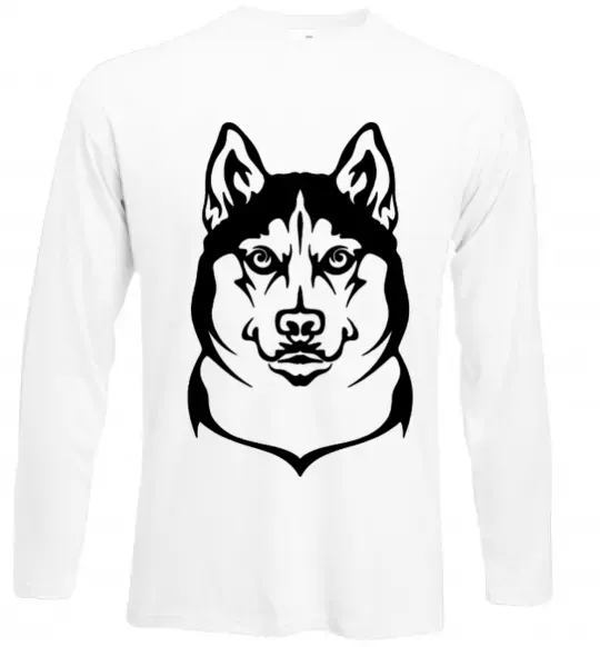 Лонгслив Хаски Белый фото