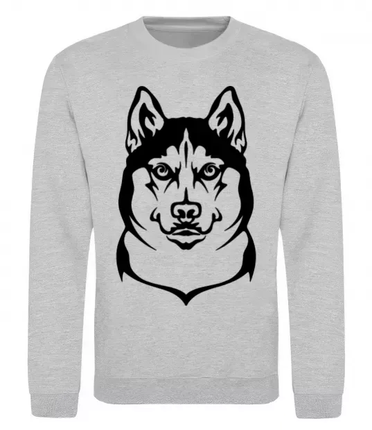 Свитшот Хаски Серый меланж фото
