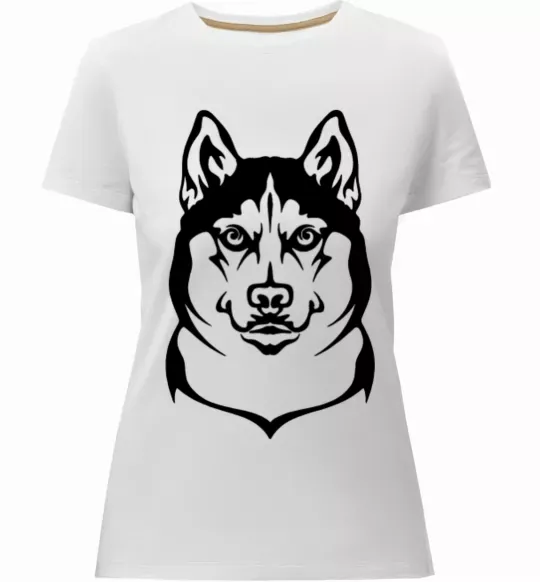 Женская премиум футболка Хаски Белый фото