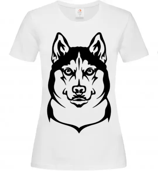 Жіноча футболка Хаски Білий фото