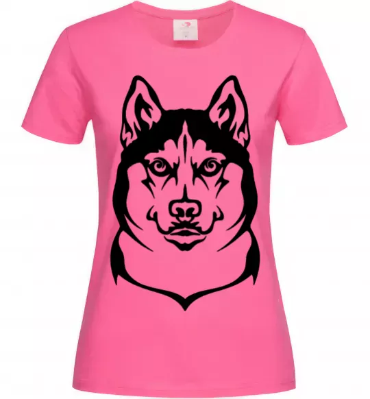 Жіноча футболка Хаски Яскраво-рожевий фото