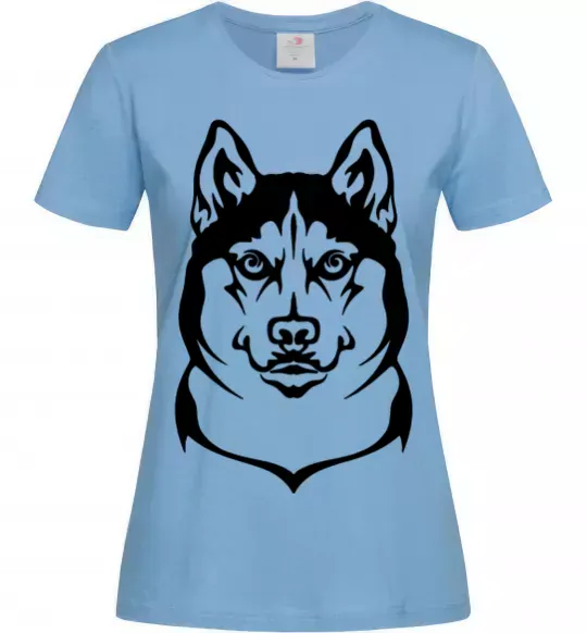 Жіноча футболка Хаски Блакитний фото