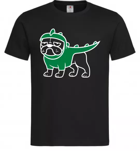 Мужская футболка Pug Dino Черный фото